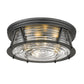 Z-Lite Cape Harbor 20" 4-Light Matte Black Flush Mount Lighting With Clear Glass Shade