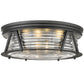 Z-Lite Cape Harbor 20" 4-Light Matte Black Flush Mount Lighting With Clear Glass Shade