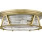 Z-Lite Cape Harbor 20" 4-Light Rubbed Brass Flush Mount Lighting With Clear Glass Shade