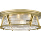 Z-Lite Cape Harbor 20" 4-Light Rubbed Brass Flush Mount Lighting With Clear Glass Shade