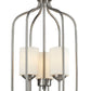 Z-Lite Cardinal 14" 3-Light Brushed Nickel Steel Pendant Light With Matte Opal Glass Shade