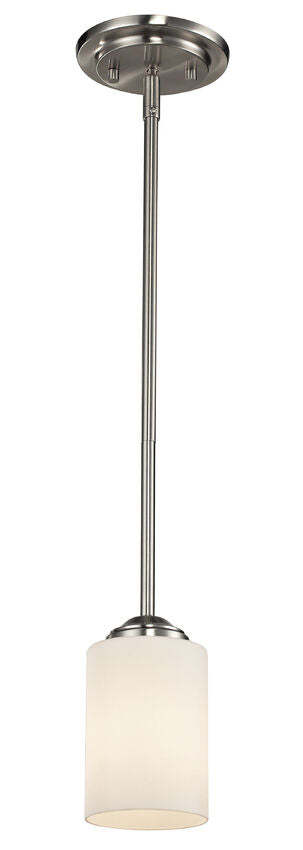 Z-Lite Cardinal 5" 1-Light Brushed Nickel Mini Pendant Light With Matte Opal Glass Shade