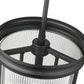 Z-Lite Carnaby 10" 3-Light Matte Black Steel and Clear Ribbed Glass Shade Pendant Light