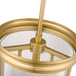 Z-Lite Carnaby 10" 3-Light Modern Gold Steel and Clear Ribbed Glass Shade Pendant Light