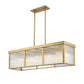 Z-Lite Carnaby 12" 10-Light Modern Gold Steel and Clear Ribbed Glass Shade Linear Chandelier