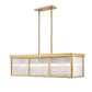 Z-Lite Carnaby 12" 10-Light Modern Gold Steel and Clear Ribbed Glass Shade Linear Chandelier