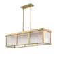 Z-Lite Carnaby 12" 10-Light Modern Gold Steel and Clear Ribbed Glass Shade Linear Chandelier