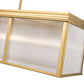 Z-Lite Carnaby 12" 10-Light Modern Gold Steel and Clear Ribbed Glass Shade Linear Chandelier