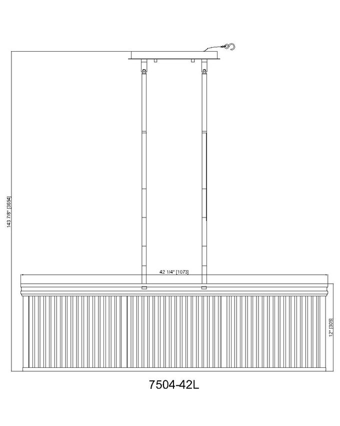 Z-Lite Carnaby 12" 10-Light Modern Gold Steel and Clear Ribbed Glass Shade Linear Chandelier