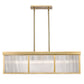 Z-Lite Carnaby 12" 10-Light Modern Gold Steel and Clear Ribbed Glass Shade Linear Chandelier