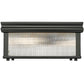 Z-Lite Carnaby 13" 2-Light Matte Black Steel and Clear Ribbed Glass Shade Squared Shape Flush Mount Lighting