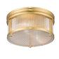 Z-Lite Carnaby 13" 2-Light Modern Gold Steel and Clear Ribbed Glass Shade Flush Mount Lighting