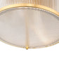 Z-Lite Carnaby 13" 2-Light Modern Gold Steel and Clear Ribbed Glass Shade Flush Mount Lighting