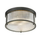 Z-Lite Carnaby 18" 4-Light Matte Black Steel and Clear Ribbed Glass Shade Flush Mount Lighting