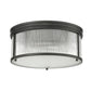 Z-Lite Carnaby 18" 4-Light Matte Black Steel and Clear Ribbed Glass Shade Flush Mount Lighting