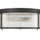 Z-Lite Carnaby 18" 4-Light Matte Black Steel and Clear Ribbed Glass Shade Flush Mount Lighting