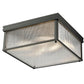 Z-Lite Carnaby 18" 4-Light Matte Black Steel and Clear Ribbed Glass Shade Squared Shape Flush Mount Lighting