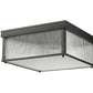 Z-Lite Carnaby 18" 4-Light Matte Black Steel and Clear Ribbed Glass Shade Squared Shape Flush Mount Lighting