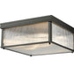 Z-Lite Carnaby 18" 4-Light Matte Black Steel and Clear Ribbed Glass Shade Squared Shape Flush Mount Lighting