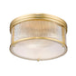 Z-Lite Carnaby 18" 4-Light Modern Gold Steel and Clear Ribbed Glass Shade Flush Mount Lighting