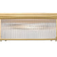 Z-Lite Carnaby 18" 4-Light Modern Gold Steel and Clear Ribbed Glass Shade Squared Shape Flush Mount Lighting