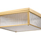 Z-Lite Carnaby 18" 4-Light Modern Gold Steel and Clear Ribbed Glass Shade Squared Shape Flush Mount Lighting