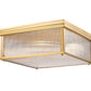 Z-Lite Carnaby 18" 4-Light Modern Gold Steel and Clear Ribbed Glass Shade Squared Shape Flush Mount Lighting