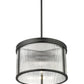Z-Lite Carnaby 18" 5-Light Matte Black Steel and Clear Ribbed Glass Shade Pendant Light