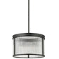 Z-Lite Carnaby 18" 5-Light Matte Black Steel and Clear Ribbed Glass Shade Pendant Light