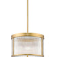 Z-Lite Carnaby 18" 5-Light Modern Gold Steel and Clear Ribbed Glass Shade Pendant Light