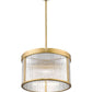 Z-Lite Carnaby 18" 5-Light Modern Gold Steel and Clear Ribbed Glass Shade Pendant Light