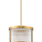 Z-Lite Carnaby 18" 5-Light Modern Gold Steel and Clear Ribbed Glass Shade Pendant Light