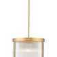 Z-Lite Carnaby 18" 5-Light Modern Gold Steel and Clear Ribbed Glass Shade Pendant Light