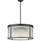 Z-Lite Carnaby 24" 6-Light Matte Black Steel and Clear Ribbed Glass Shade Chandelier
