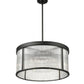 Z-Lite Carnaby 24" 6-Light Matte Black Steel and Clear Ribbed Glass Shade Chandelier