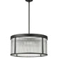 Z-Lite Carnaby 24" 6-Light Matte Black Steel and Clear Ribbed Glass Shade Chandelier