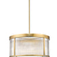 Z-Lite Carnaby 24" 6-Light Modern Gold Steel and Clear Ribbed Glass Shade Chandelier