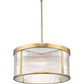 Z-Lite Carnaby 24" 6-Light Modern Gold Steel and Clear Ribbed Glass Shade Chandelier