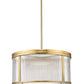 Z-Lite Carnaby 24" 6-Light Modern Gold Steel and Clear Ribbed Glass Shade Chandelier