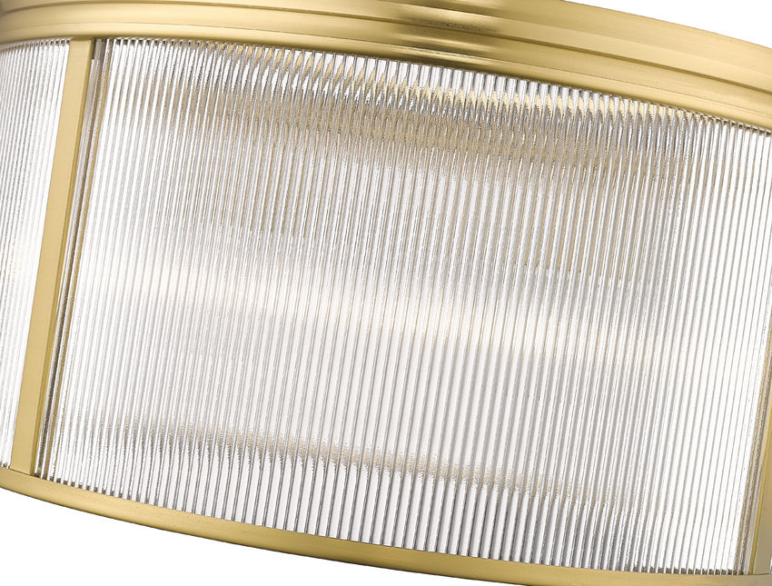 Z-Lite Carnaby 24" 6-Light Modern Gold Steel and Clear Ribbed Glass Shade Chandelier