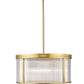 Z-Lite Carnaby 24" 6-Light Modern Gold Steel and Clear Ribbed Glass Shade Chandelier