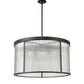 Z-Lite Carnaby 32" 9-Light Matte Black Steel and Clear Ribbed Glass Shade Chandelier
