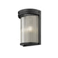 Z-Lite Carnaby 5" 2-Light Matte Black Steel and Clear Ribbed Glass Shade Wall Sconce