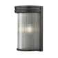 Z-Lite Carnaby 5" 2-Light Matte Black Steel and Clear Ribbed Glass Shade Wall Sconce