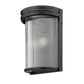 Z-Lite Carnaby 5" 2-Light Matte Black Steel and Clear Ribbed Glass Shade Wall Sconce