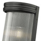 Z-Lite Carnaby 5" 2-Light Matte Black Steel and Clear Ribbed Glass Shade Wall Sconce