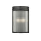 Z-Lite Carnaby 5" 2-Light Matte Black Steel and Clear Ribbed Glass Shade Wall Sconce