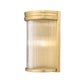 Z-Lite Carnaby 5" 2-Light Modern Gold Steel and Clear Ribbed Glass Shade Wall Sconce