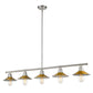 Z-Lite Casa 8" 5-Light Brushed Nickel Island Light With Factory Brass Steel Shade