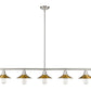 Z-Lite Casa 8" 5-Light Brushed Nickel Island Light With Factory Brass Steel Shade
